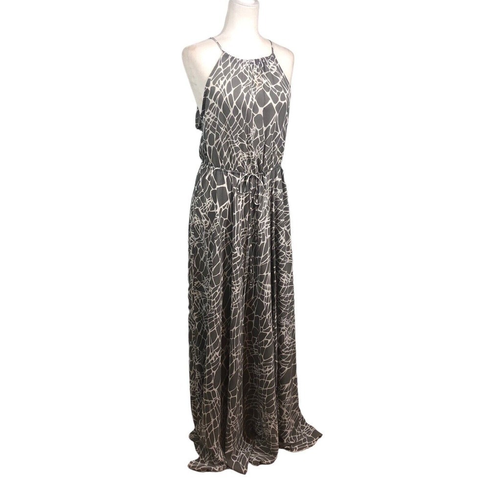 Lulu's‎ Dress Womens S Marble Mood Print Halter Sleeveless Tie Maxi Gown Boho - Picture 10 of 14